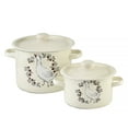thumbnail image 2 of Novomoskovsjka Posuda Gusak Enamel Stockpot Set of 2 pcs 2.1 Qt (2 L)/4.8 Qt (4.5 L) Enameled Steel Stock Pots with Lids Cooking Pot Stock Pot Set Induction Pot Kitchen Pot Soup Pot, 2 of 11