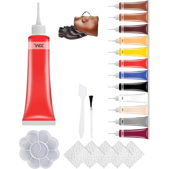 Advanced Leather Repair Gel, 2026 Upgraded Multifunctional Leather Repair Kit for Car Seat Vinyl Repair Kit, Professional Leather Repair Coloured Cream Gel, Couch and Jacket Repair Kit (*Red)