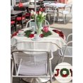thumbnail image 4 of Outdoor Tablecloth with Umbrella Hole and Zipper, Christmas Wreaths Round Table Cloth 60 Inch Waterproof Tablecloth, Winter Bow Plaid Farmhouse Wooden Grain Picnic Table Cover for Patio Camping, 4 of 7