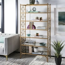 SAFAVIEH Brooklyn Modern 7 Tier Etagere, Gold/Clear