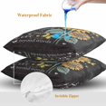 thumbnail image 4 of Retro Sunflower Throw Pillow Covers 20x20 Inch Set of 2, Spring Summer Farmhouse Floral Butterfly Waterproof Outdoor Pillow Covers, Decorative Cushion Pillowcases for Couch, Sofa, Bed, Garden, Patio, 4 of 9