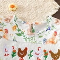 thumbnail image 4 of CAICJ98 Baby Girl Romper Farm Chicken Onesie Outfit Ruffle Smocked Bow Bodysuit Western Country Infant Newborn Summer Clothes (Pink,6-12 Months), 4 of 7