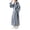 Blue, variant on Men's Fleece Striped Bathrobe Hooded Nightwear Rainbow Large