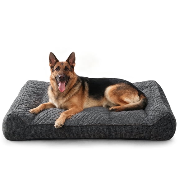 Dog Couch for Medium Large Dogs, Fluffy Pet Sofa Bed with Premium Soft Corduroy Fleece, Washable Cover, Supportive Cushion, Gray Pet Furniture, Gray, 48in