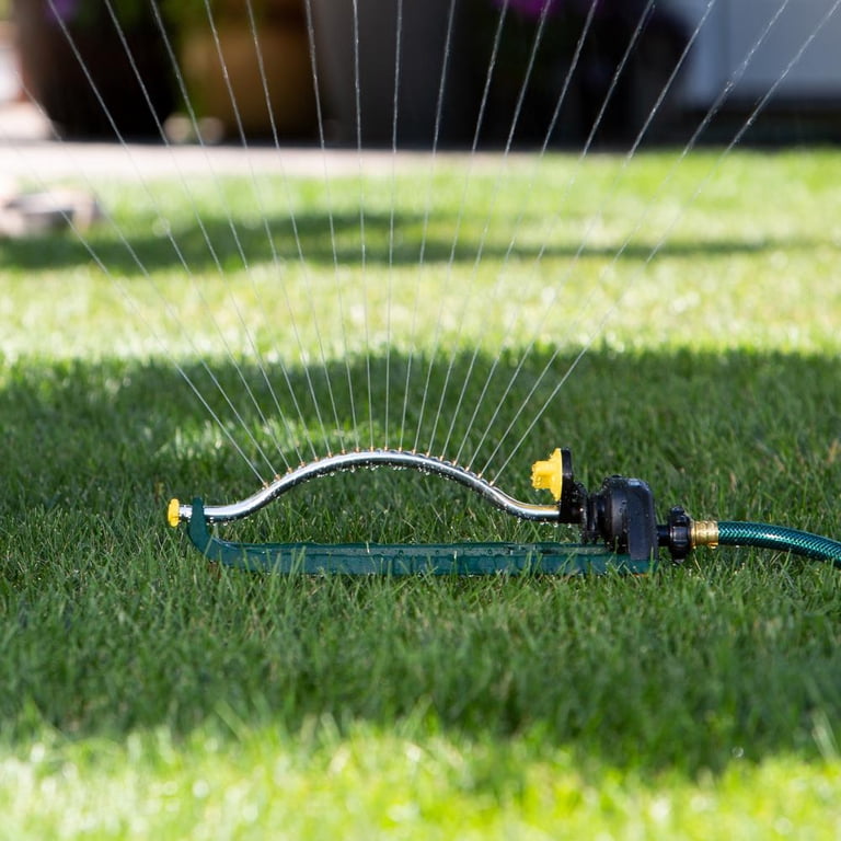 Trampoline Sprinkler Hourleey 2-Pack Zinc Alloy Impact Sprinklers - Adjustable 360° Lawn Sprinkler With Metal Spike (20-35ft Range) Metal Sprinkler