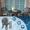 thumbnail image 7 of MEETWARM 3 Piece Patio Bistro Set, Outdoor All-Weather Cast Aluminum Dining Furniture Set Includes 2 Chairs and a 35.4” Round Table with Umbrella Hole for Garden Deck, 7 of 7