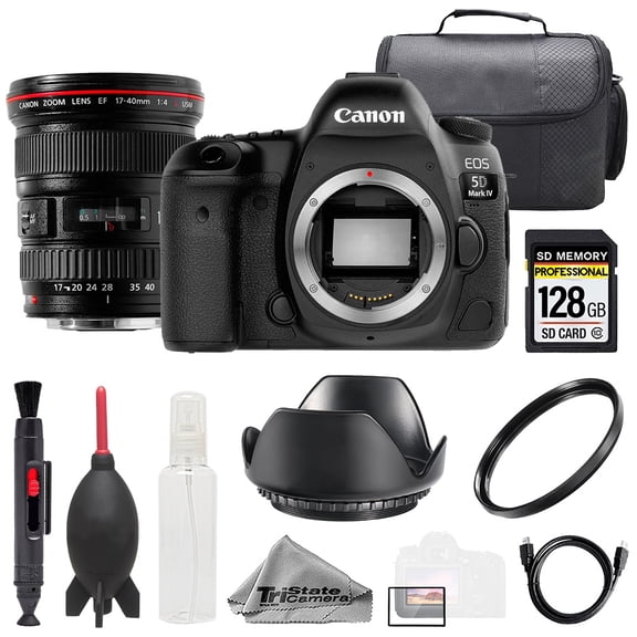 Canon EOS 5D IV Camera   EF 17-40mm f/4L USM Lens  128GB  Bag  UV Filter- Basic Kit (International Version)