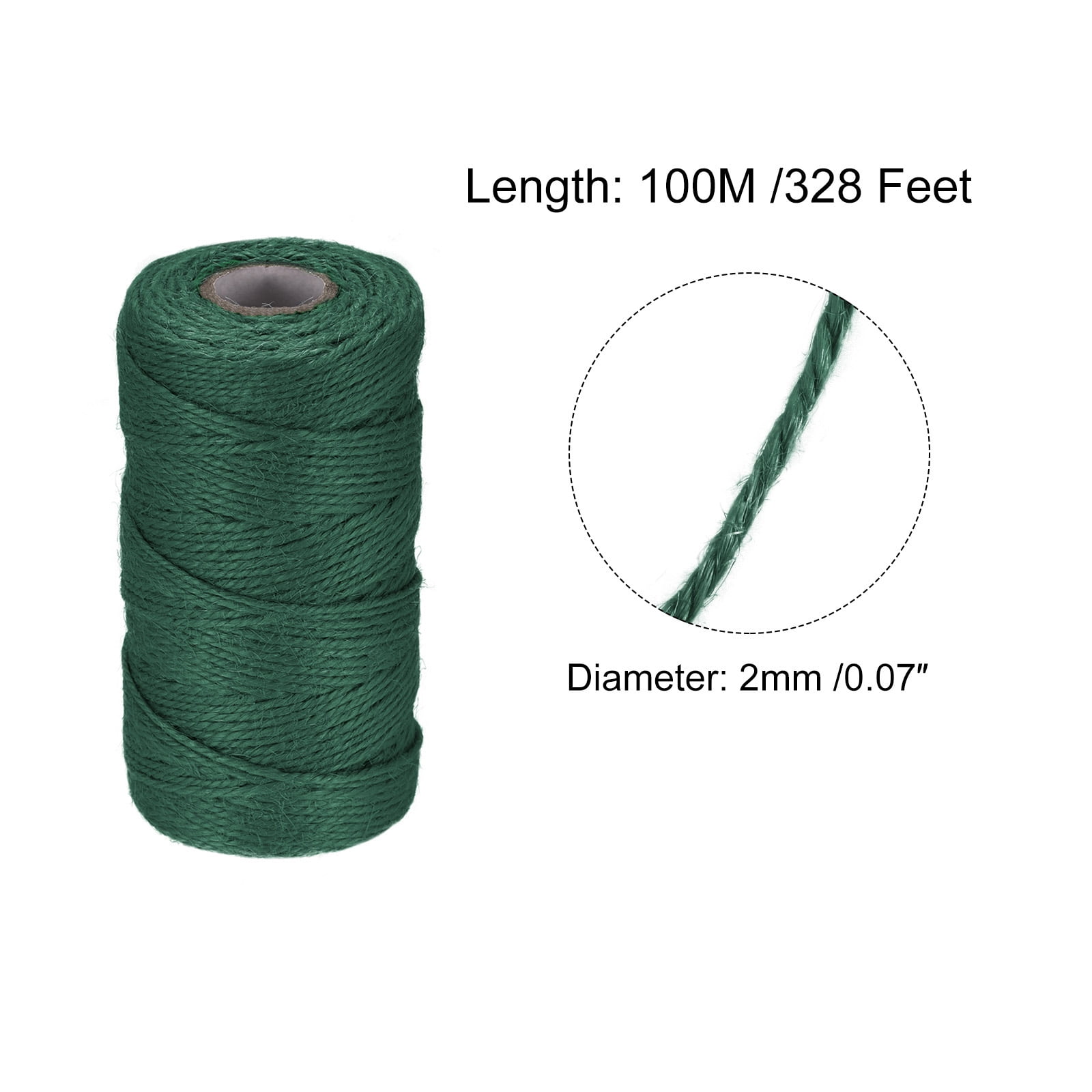 Green Garden Twine for Crafts - Ohtomber 328 Feet 2MM Natural Cotton Twine  String for DIY Crafts Wrapping 