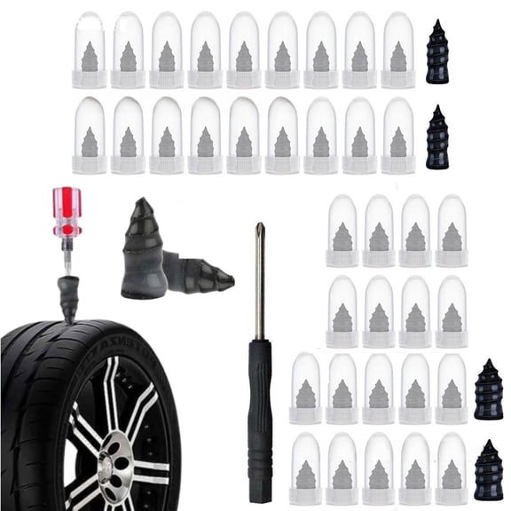 Screw Type Phillips Head Tire Plug,Tire Repair Rubber Nail, No Specialty Tools Needed or Remove The Tire, Fast Self-Service Repair Tools Plugs Screw Type for Tire Puncture