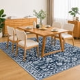 thumbnail image 2 of GLATTICE 6x9 Washable Area Rug for Living Room Non-Shedding Bedroom Rug Blue Rugs Non Slip Soft Thin Large Indoor Carpet for Dining Room Home Office, Navy and White, 2 of 7