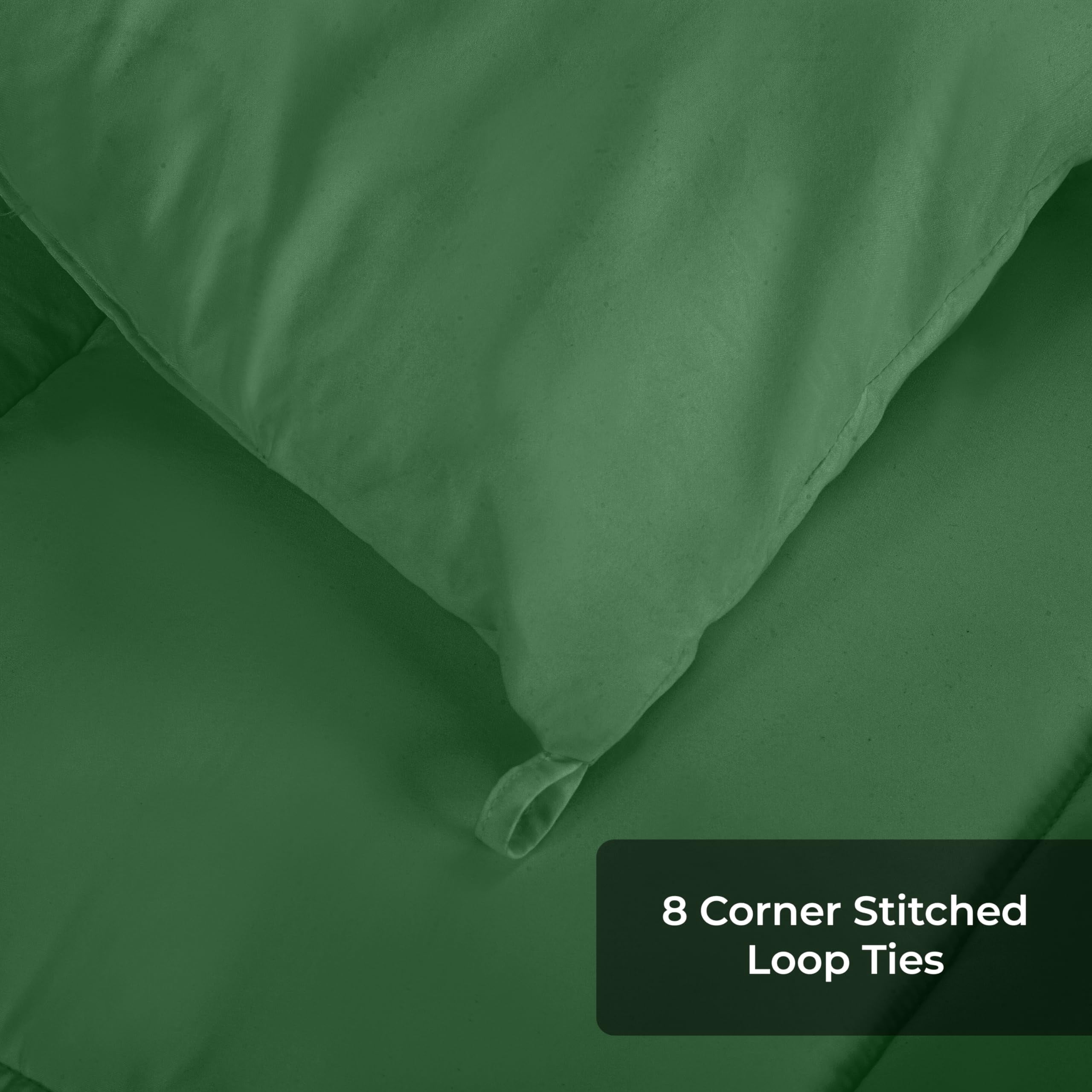 ROYALE California King Comforter - All Season Down Alternative Bedding Comforters- Lightweight Quilted Comforter with Corner Tabs - Hotel Comforters- Box Stitched Duvet Insert (KingCal, Hunter Green)
