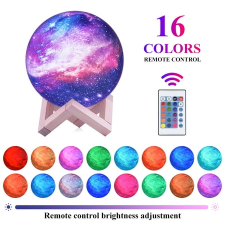 

Moon Lamp LED 3D Print Moon Night Light 16 Colors RGB Moon Light with Stand & Remote Control Remote & Touch Control USB Lamp for Kids Friends Lover Birthday Gifts