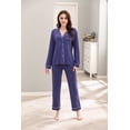 thumbnail image 6 of RH Women Pajamas Set Button Down Sleepwear Long Sleeve Nightwear Long Pants Pj Set S-XXL RHW4013, 6 of 7