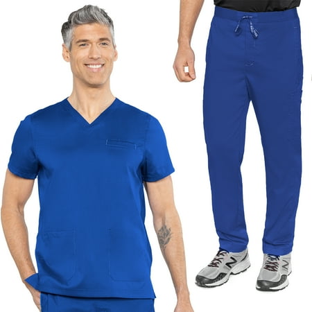 

Med Couture Men’s Wescott Three Pocket Top & Hutton Straight Leg Pant Scrub Set [XS - 3XL]