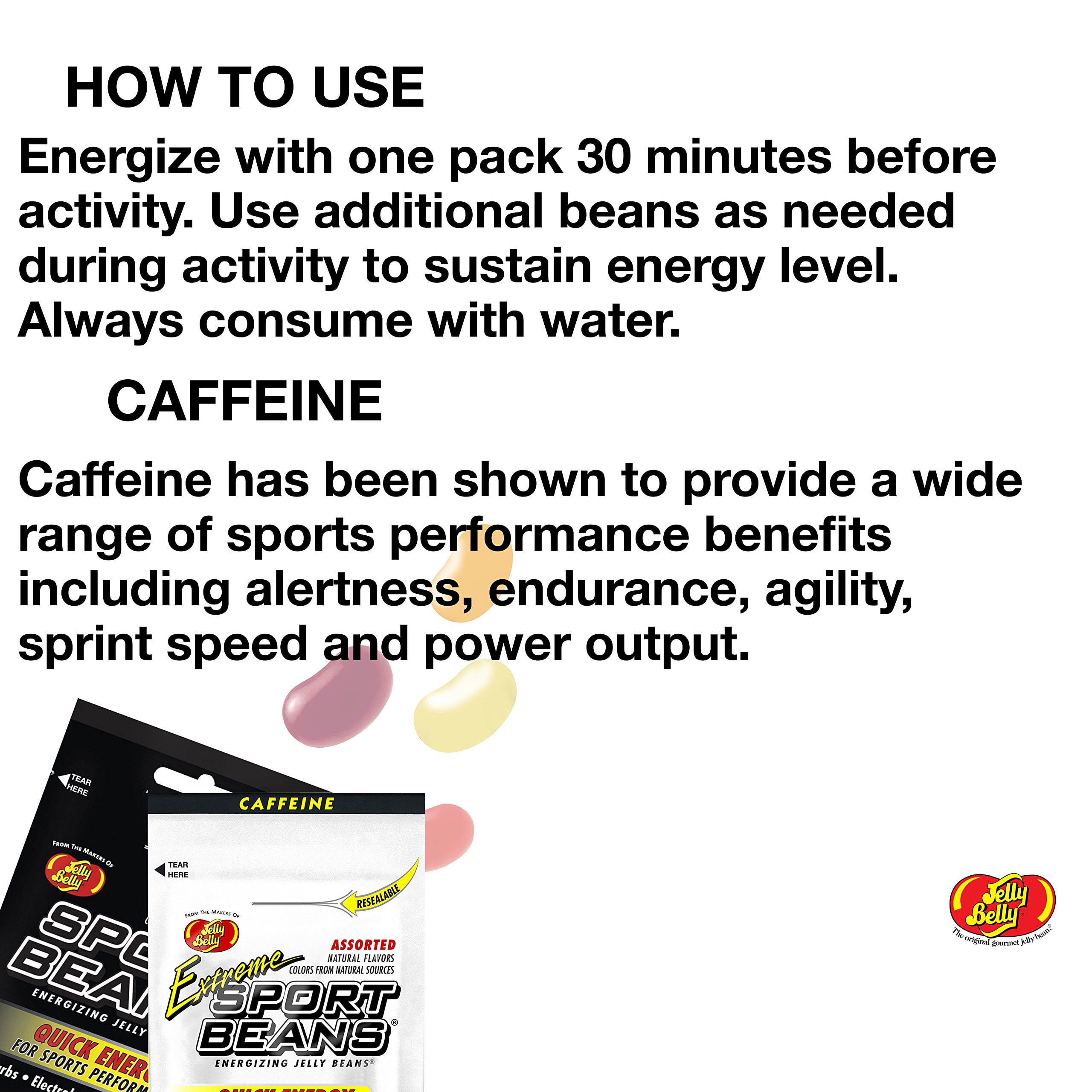 Jelly Belly Sport Beans - Assorted and Extreme Assorted With Caffeine – Energy Chews [24 PACK] Energizing Jelly Beans BOX - Click for more sizes