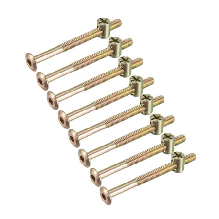 

M6x75mm Furniture Bolt Nut Set Carbon Steel Zinc Plated 8 Sets