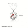 thumbnail image 5 of Mushroom Necklace for Women Mom Christmas Birthday Gift Necklaces for Best Friend Girlfriend Wife Red Mushroom Half Moon Necklace Xmas Presents for Daughter Mom Niece Silver Chain Necklace, 5 of 6