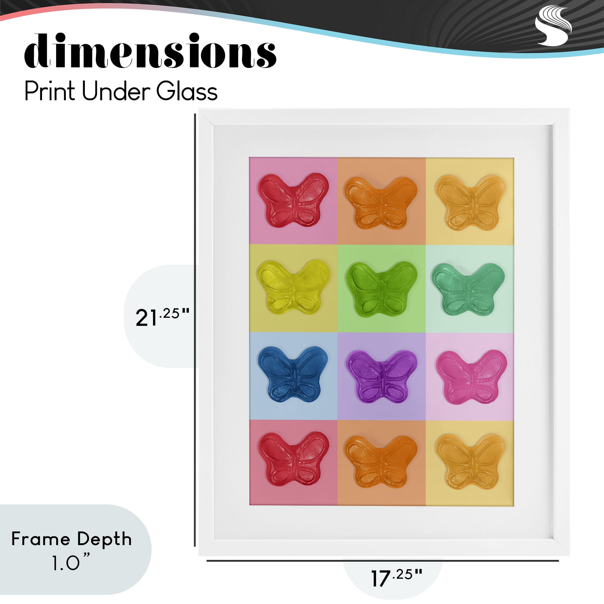 Stupell Industries Colorful Butterflies Candy White Framed Print Under Glass, design by LISH Creative