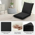 thumbnail image 5 of Giantex Adjustable Floor Chair, Cushioned Lounger Recliner with Comfortable Back Support and Thick Padding, Lazy Sofa for Reading Meditation(Black), 5 of 8