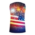 thumbnail image 5 of Qingpeng Womens American Flag Printed Ribbed Tank Tops Funny Stars Graphic Shirts Button V Neck Sleeveless Tees for 4th of July, 5 of 5