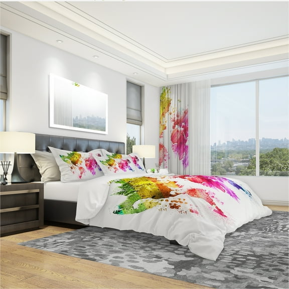Designart 'Colors of The World' Modern & Contemporary Duvet Cover Set