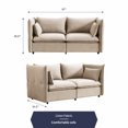 thumbnail image 2 of ZAFLY Living Room Sofa Set, Loveseat Sofa with Pillows, Upholstered Couch with Adjustable Armrests and Backrest, Modern Linen Minimalist Sleeper Sofas and Couches - Beige, 2 of 9