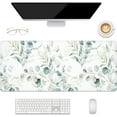 thumbnail image 2 of Desk Mat, Large Mouse Pad, 31.5" x 11.8" XXL Extended Gaming Mousepad, Desktop Decor Desk Pad, Cute Men Women Office Supplies and Accessories, XL Mouse Pad for Laptop & Keyboard, White Flower, 2 of 6