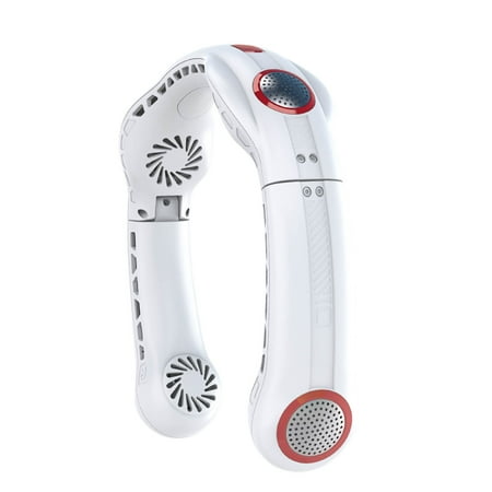 

PRINxy Portable Neck-Fan 5000mAh Wearable Personal Fan 360° Adjust Cool Down Hanging Fan Cool Down Portable Neck-Fan 3 Speed Bladeless Neck-Fan For Home Office White