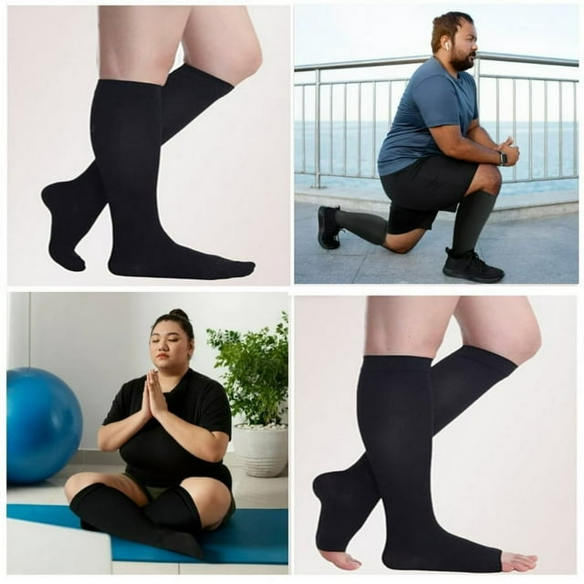Wide Calf Compression Socks for Women Men Extra Plus Size Knee High Stockings for Circulation Support Recovery