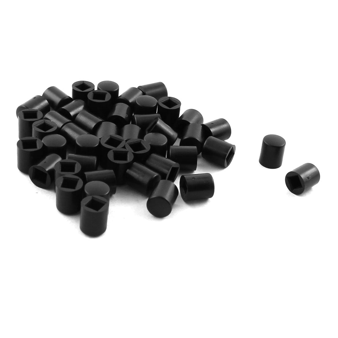 Unique Bargains 45pcs 6mmx7mm Black Push Button Cap for 7mmx7mm Power