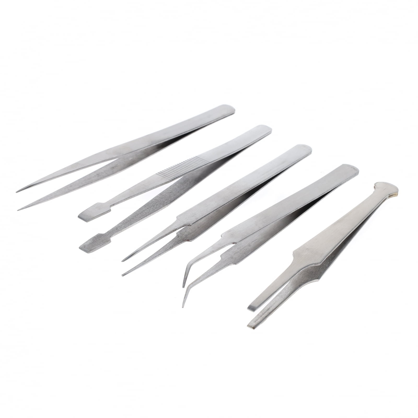 4Pcs Metal Soldering Craft Straight Curved Tweezers With Fine Precision Tweezer 