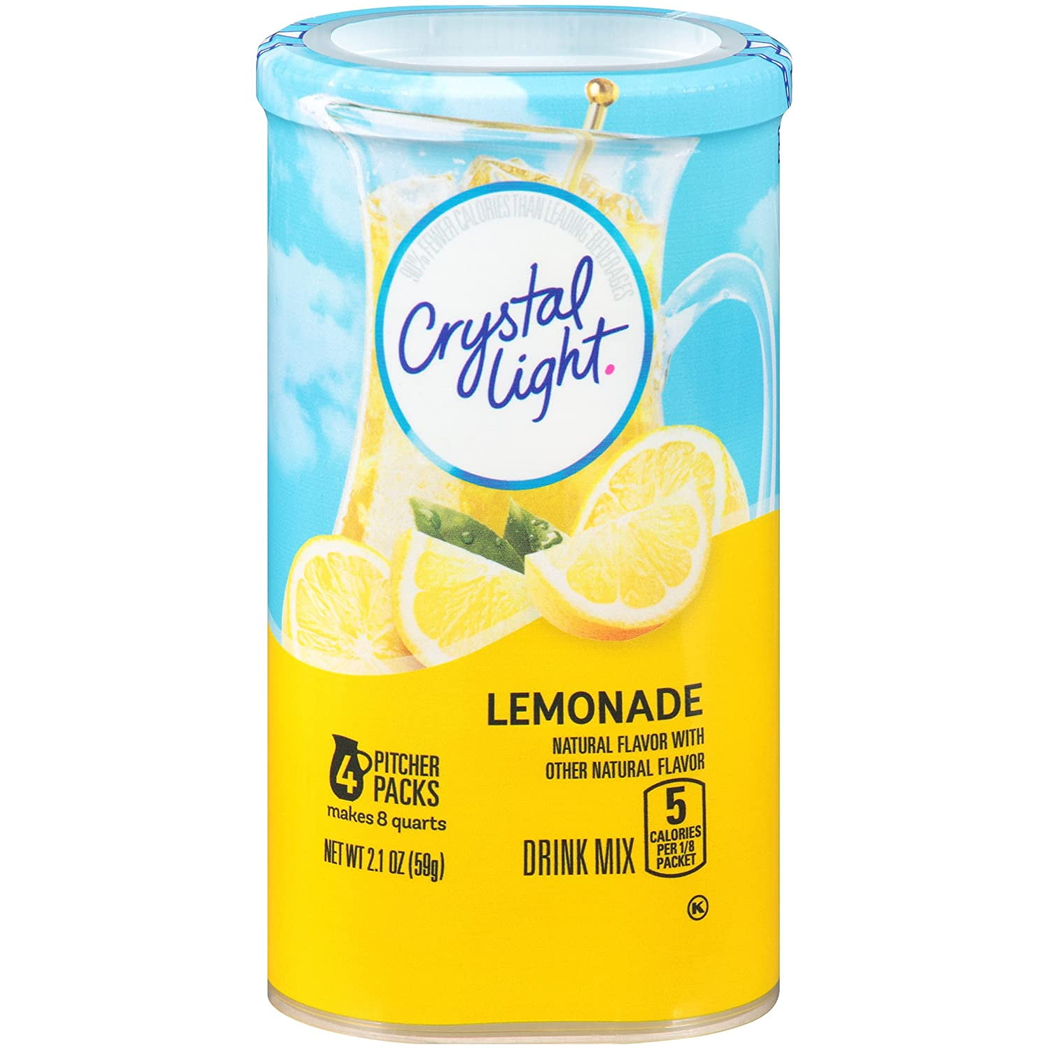 Crystal Light Lemonade Drink Mix (8Quart), 2.1Ounce Canisters (Pack