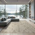 thumbnail image 2 of ODIKA 8'x10' Washable Area Rug Durable, Non-Slip Beige Neutral Entry Boho Motif Decorative Scrolling Vine Way for Living Room, Under Sectional, Family, 2 of 7
