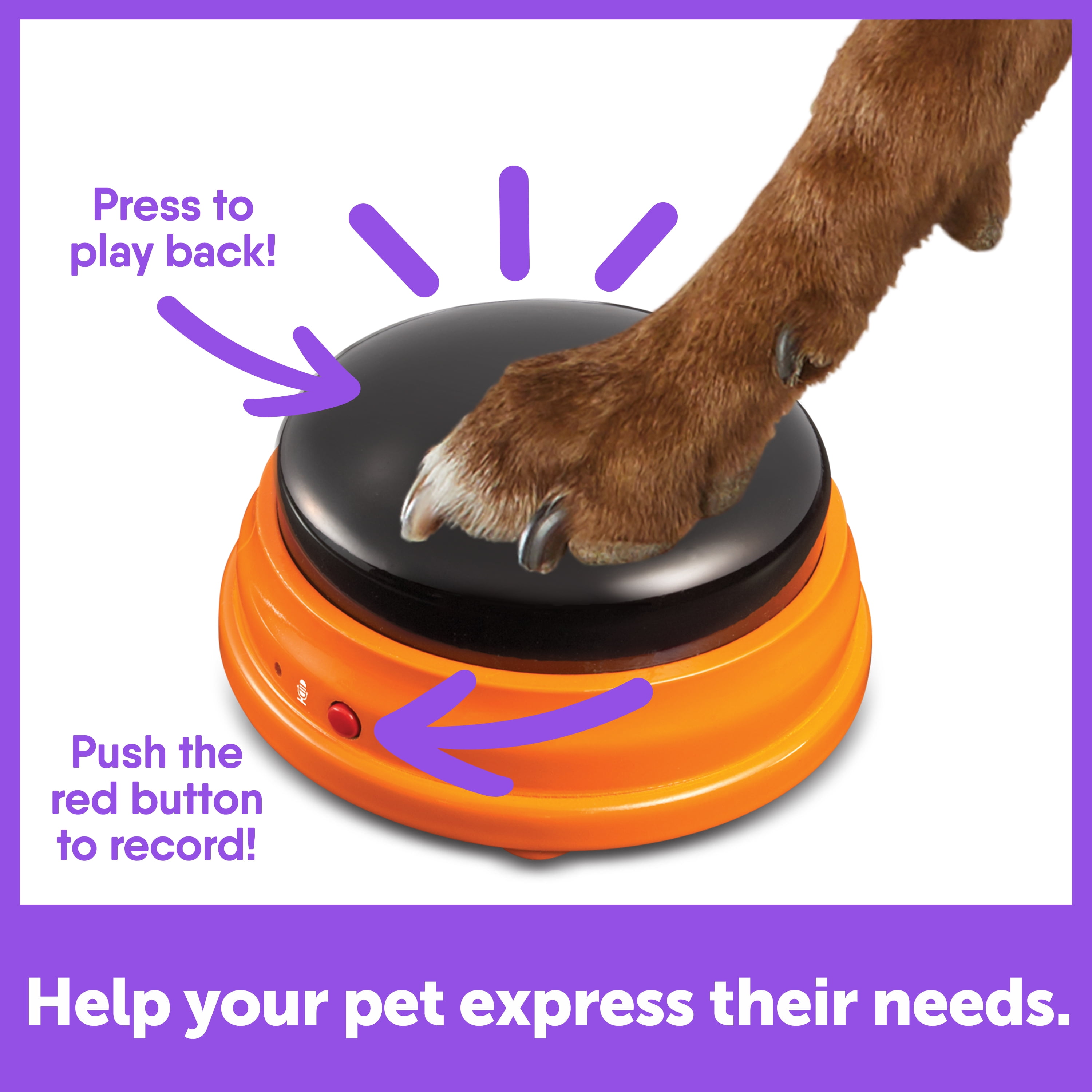 Hunger For Words Talking Pet Starter Set Recordable Buttons for Dog Training  4 Pack
