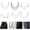 thumbnail image 2 of Yokua Hiphop Punk Metal Chain Belt with Silver Studs Adjustable Length Chain Belt, 2 of 21