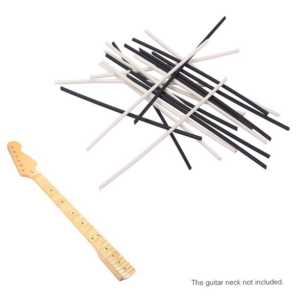 Marqueur de Position pour Guitare Basse, Fingerboard, Instrument de Musique, Incrustation de Points 102 x 2mm 10 Pcs Blanc & 10 Pcs Noir