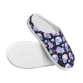 thumbnail image 3 of Fotbe crystal flower Skull Pattern Women's Fuzzy Curly Fur Memory Foam Loafer Slippers Indoor Outdoor Slippers Winter Home Shoes-44/45, 3 of 7