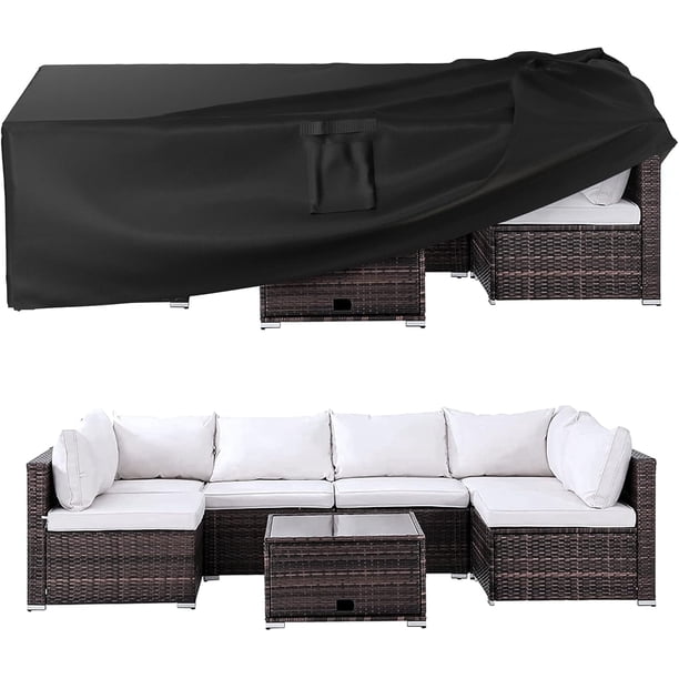 Fundas para Muebles de Jardín, Fundas para Muebles de Exterior Impermeables, Uso General, Fundas para Mesa y Sillas Exteriores, Resistentes 400D (97 Pulgadas de Largo x 78 Pulgadas de Ancho x 29 Pulgadas de Alto)