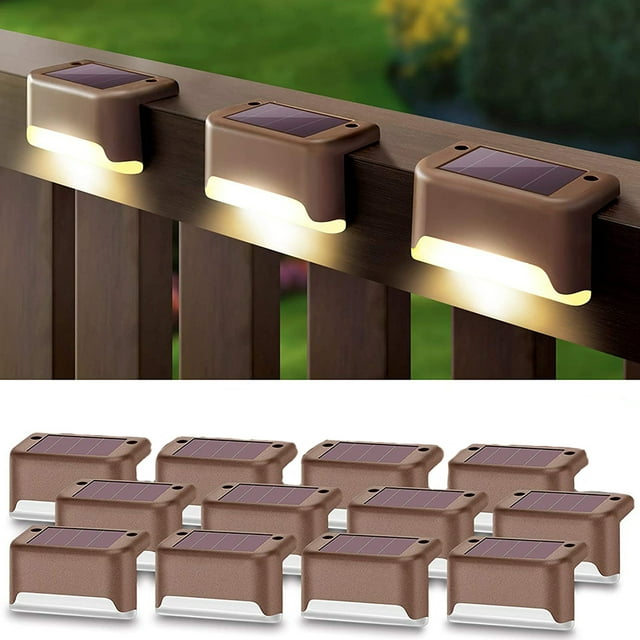 VIVEFOX 32-Pack Solar Deck Lights, Solar Powered Step Light Waterproof ...