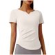 thumbnail image 1 of Pantalones de Yoga de Verano para Mujeres Ligera Camiseta de Manga Corta con Cuello en V, Camiseta Pliegada para Correr Y Yoga, 1 of 8