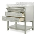 thumbnail image 2 of Furniture of America Freya 31" Gray Single Bathroom Vanity with White Carrera Marble Top and Undermount Sink, 2 of 14