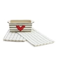thumbnail image 2 of Demdaco Heart and Stripes Red 7 x 3 Stoneware Mini Loaf Pan With Towel Set, 2 of 3
