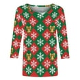 thumbnail image 5 of Christmas Sweatshirts for Women 3/4 Length Sleeve Christmas Tops Xmas Graphic Pullover Sweater Blouses Fleece Xmas Holiday Blouses Tops, 5 of 6