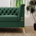 thumbnail image 4 of Sofa Couch for Living Room, 83" Modern PU Leather Sofa with Gold Legs, Upholstered Chesterfield Sofa 3 Seater Couches, Large Sectional Couch Deep Seat Sofa for Home, Office, Apartment Green, 4 of 6