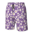thumbnail image 2 of Yiaed Daisies Flowers Print Men's Swim Trunks with Lining Quick Dry Sports Shorts Beach Shorts Boardshorts-3X-Large, 2 of 5