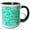 Black/White, variant on 3drose, Retro Modern White Squares on Green Turquoise, 11oz Magic Transforming Mug