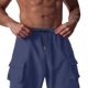 thumbnail image 5 of Pantalones de trabajo para hombre, de color liso, con cordón, cintura elástica y múltiples bolsillos, 5 of 6