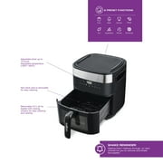 Salton Flip and Cook 3-in-1 Air Fryer, Grill, Dehydrator - 5.8 Quart Cooking Basket