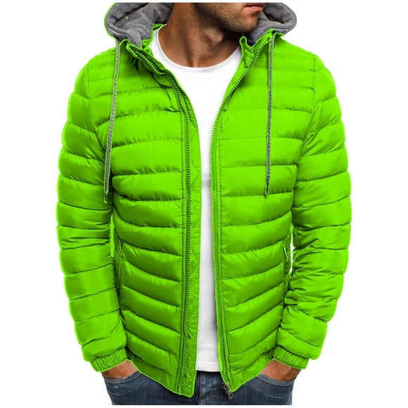 Pisexur Men's Hooded Winter Coat Warm Puffer Jacket Thicken Cotton Coat with Removable Hood