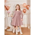 thumbnail image 7 of Arshiner Toddler Girl Dress Knitted Ruffle Sleeve Pocket Dresses A-Line Flared Fall Winter Dress, 7 of 7